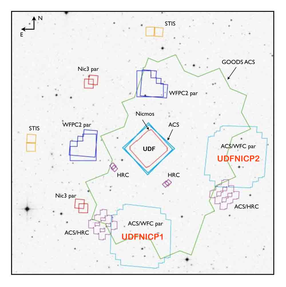 [Location of the UDF NICMOS parallels fields]